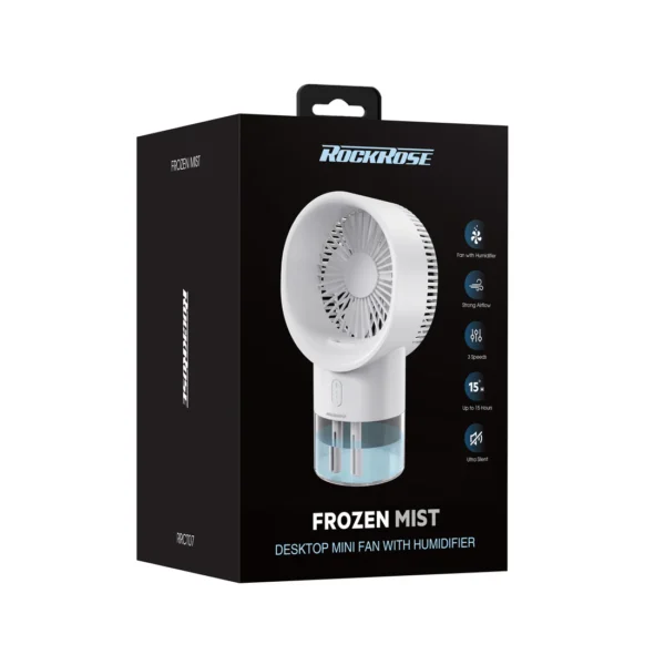 Rockrose Desktop Mini Fan with Humidifier - White - Image 3