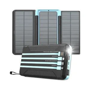 Powerology 16000mAh Solar Multi-Cable Power Bank PP070 - Black