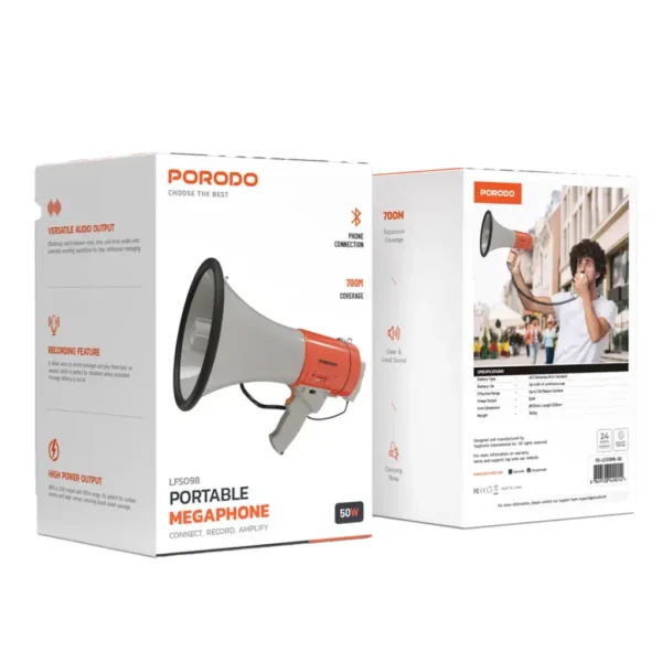 Porodo Portable Megaphone - Orange - Image 2