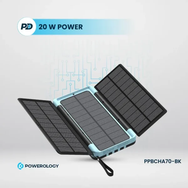 Powerology 16000mAh Solar Multi-Cable Power Bank PP070 - Black - Image 6