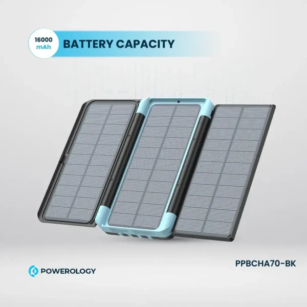 Powerology 16000mAh Solar Multi-Cable Power Bank PP070 - Black - Image 7