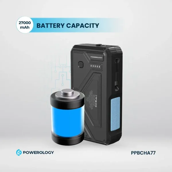 Powerology 27000mAh Solar Wireless Charging Power Bank PP077 Pd 20W - Black - Image 4