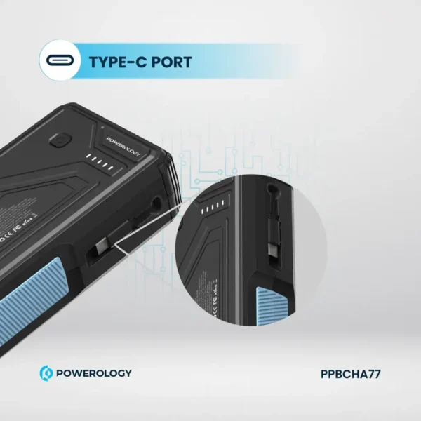 Powerology 27000mAh Solar Wireless Charging Power Bank PP077 Pd 20W - Black - Image 6