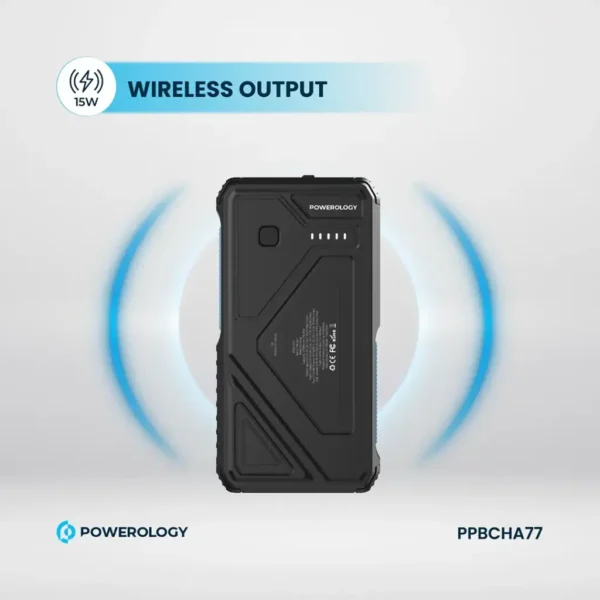 Powerology 27000mAh Solar Wireless Charging Power Bank PP077 Pd 20W - Black - Image 9