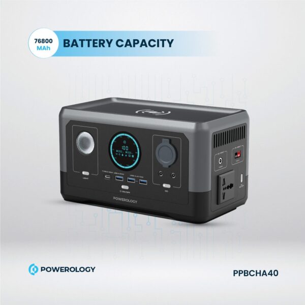 Powerology Portable Power Generator Fast Charging 76800mAh 300W - Black - Image 9