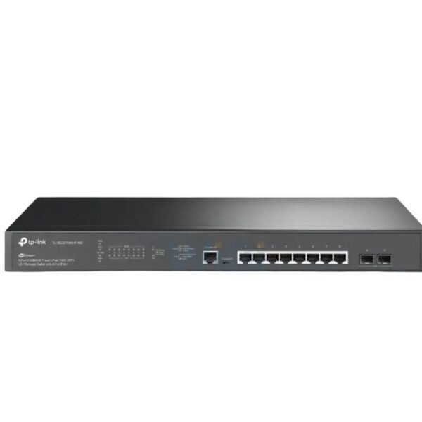 TP-Link (TL-SG3210XHP-M2) JetStream 8-Port 2.5GBASE-T and 2-Port 10GE SFP+ L2+ Managed Switch with 8-Port PoE+ - 80Gbps / Micro-USB / LAN