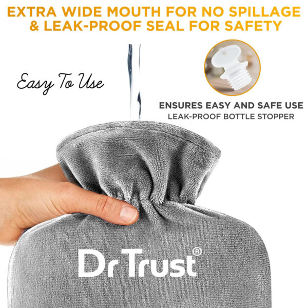 Dr Trust Hot Water Bottle With Cover.2Ltr - Red - Image 5