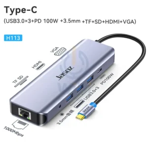 Jasoz H113 Type-C 10-in-1 Docking Station - Space Gray