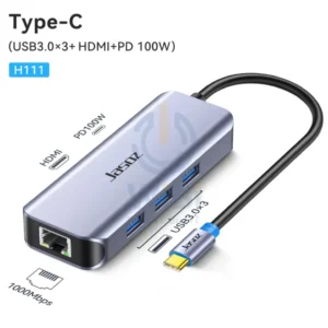 Jasoz H113 Type-C 6-in-1 Docking Station - Space Gray