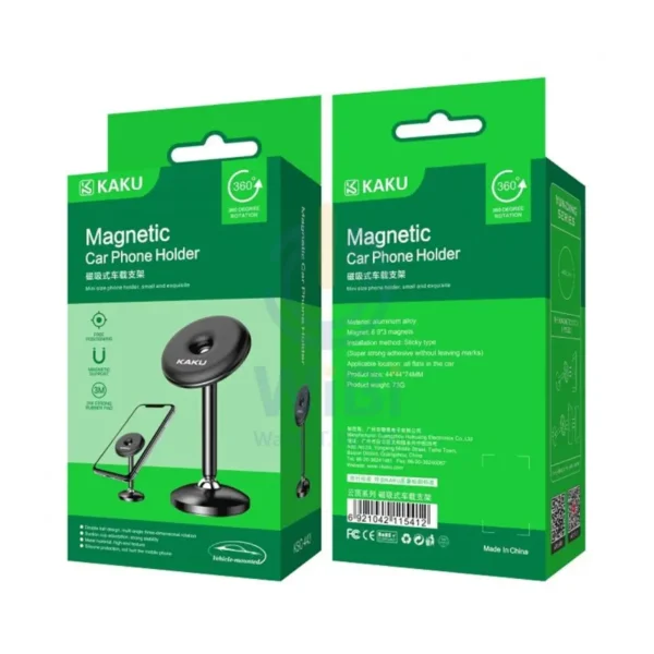 Kaku KSC-443 Magnetic Mini Car Mount Phone Holder - Black - Image 2