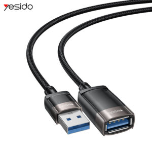 Yesido GS26 Aluminum Alloy USB Extension Cable - 1.5 Meter / USB - Black