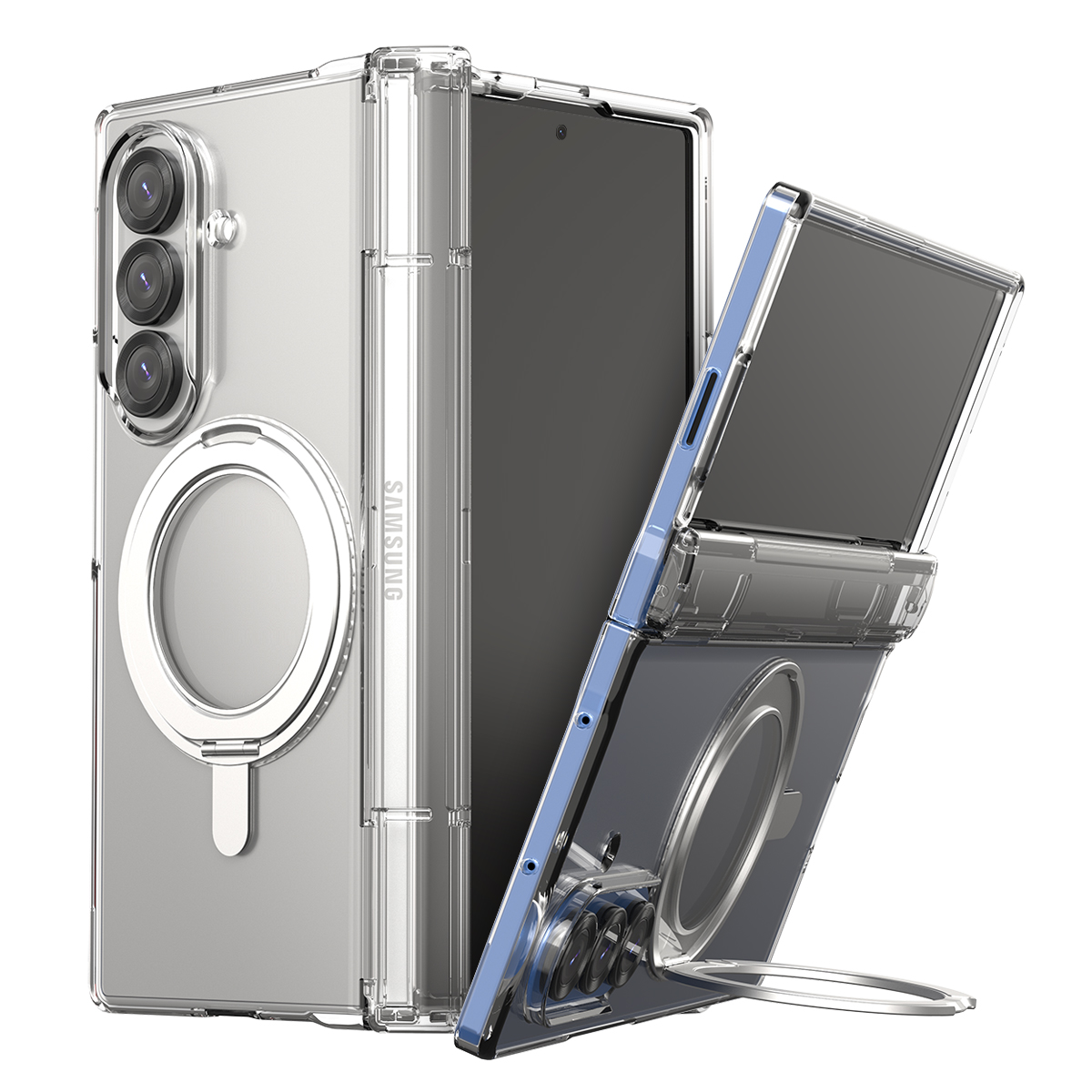 Araree Nukin 360 Magsafe Stand With Hinge Protection Case Samsung Galaxy Z Fold 7 - Clear