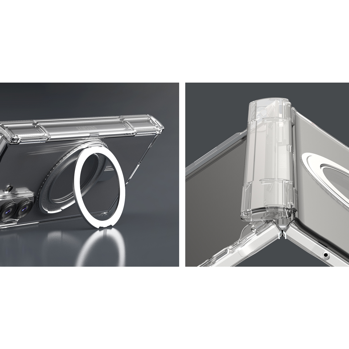 Araree Nukin 360 Magsafe Stand With Hinge Protection Case Samsung Galaxy Z Fold 7 - Clear - Image 3