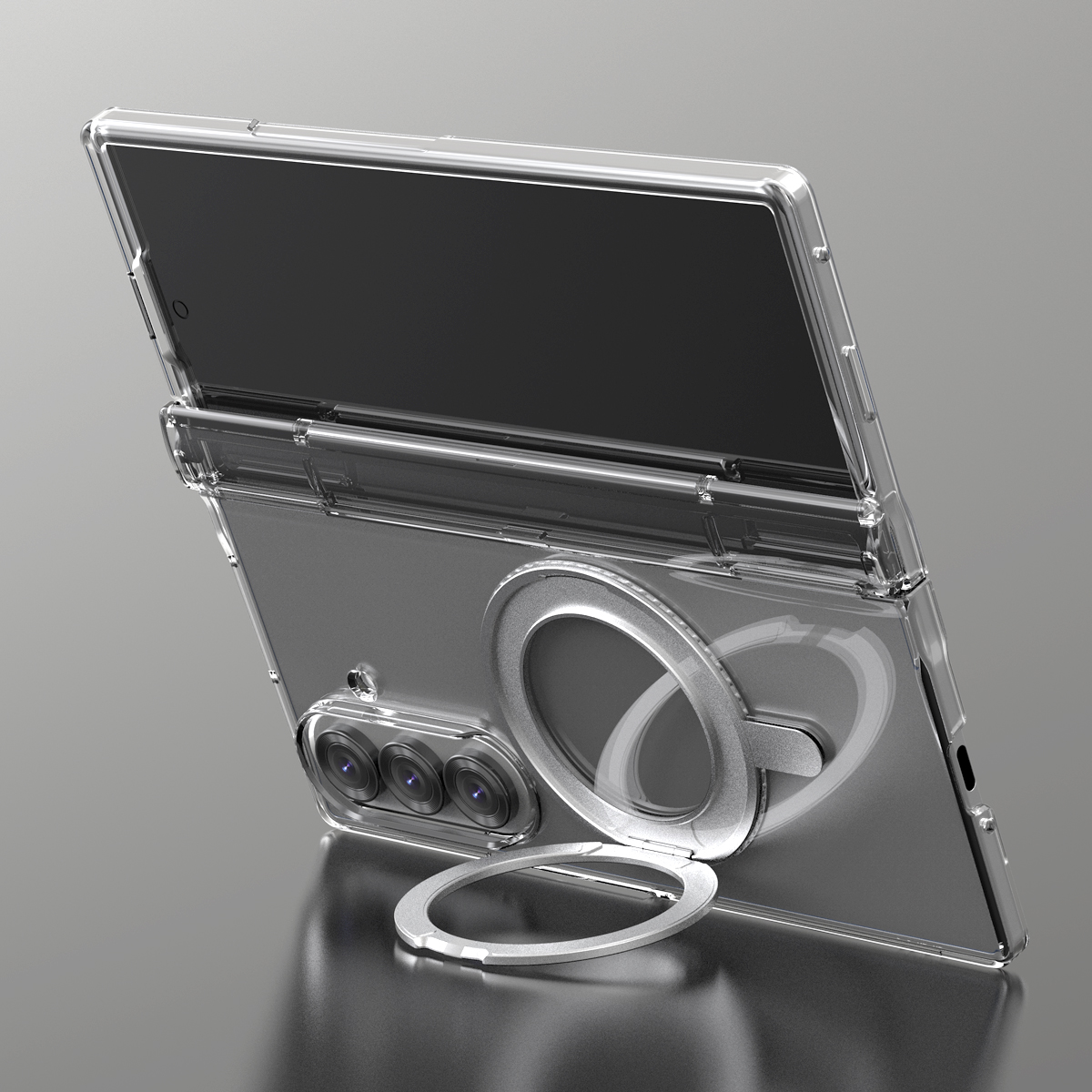 Araree Nukin 360 Magsafe Stand With Hinge Protection Case Samsung Galaxy Z Fold 7 - Clear - Image 5
