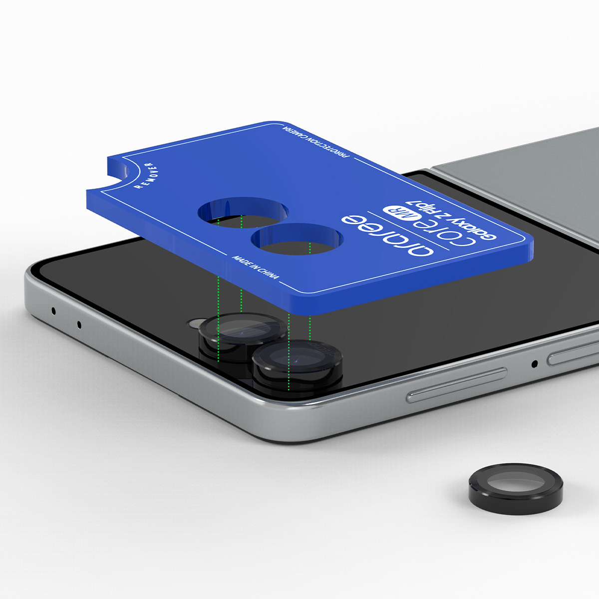 Araraee Camera Lens Ring Protection Samsung Galaxy Z Flip 7 - Clear - Image 8
