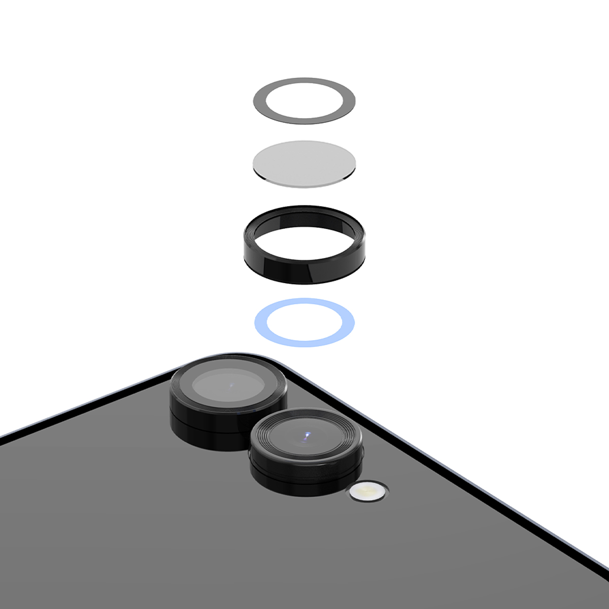 Araraee Camera Lens Ring Protection Samsung Galaxy Z Flip 7 - Clear - Image 10