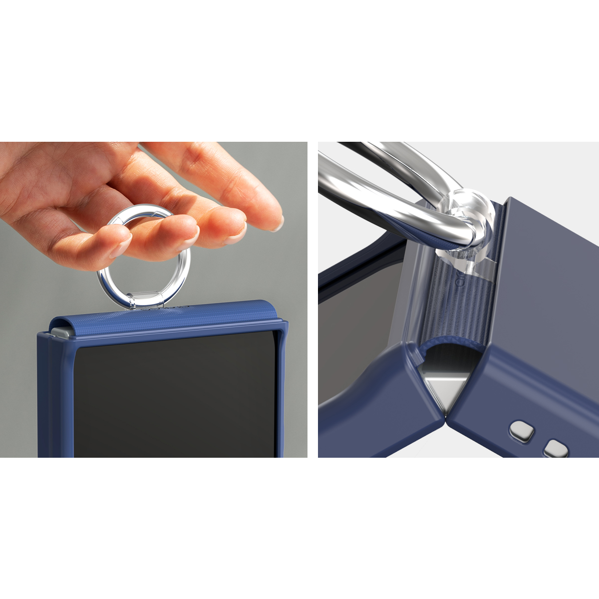Araree Aero Flex Case With Finger Ring Holder Samsung Galaxy Z Flip 7 - Navy - Image 2