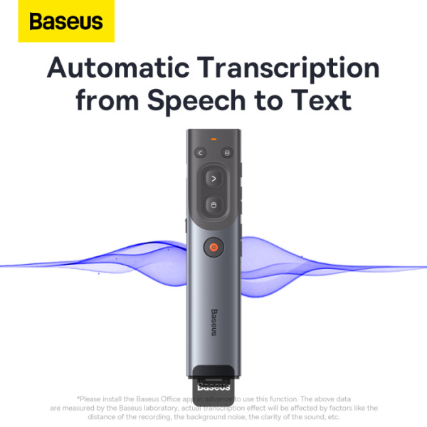 Baseus Orange Dot AI Wireless Presenter - Grey - Image 3