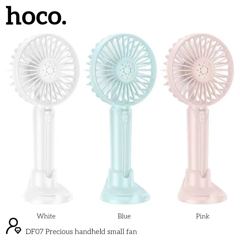HOCO DF07 Mini Handheld Fan 1200 mAh Battery with Phone Holder - (Any Color)