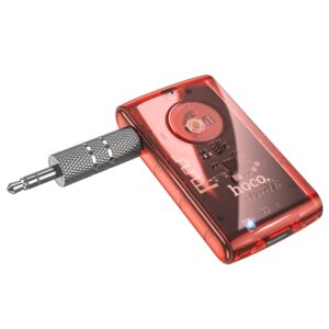 Hoco E66 Transparent Explorer Edition Car AUX Bluetooth Receiver - Orange