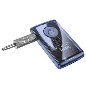 Hoco E66 Transparent Explorer Edition Car AUX Bluetooth Receiver - Blue