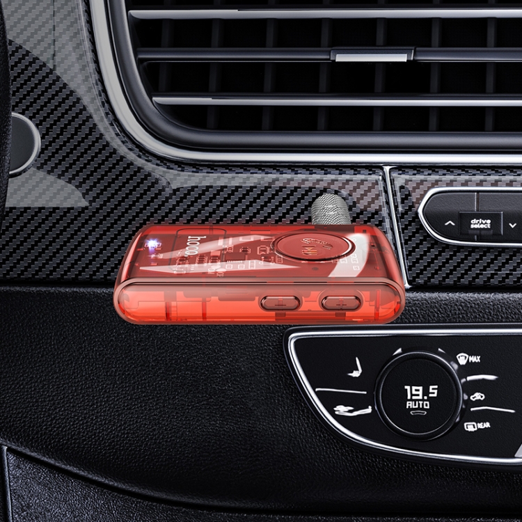 Hoco E66 Transparent Explorer Edition Car AUX Bluetooth Receiver - Black - Image 3