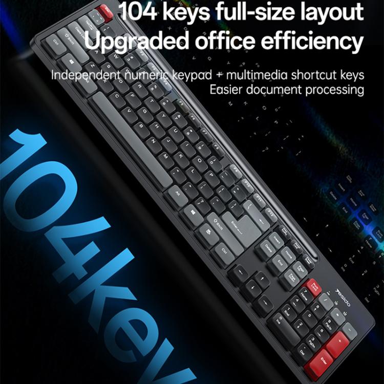 Yesido KB43 2.4 Wireless Keyboard Mouse Set, Version Arabic Version - Black - Image 5