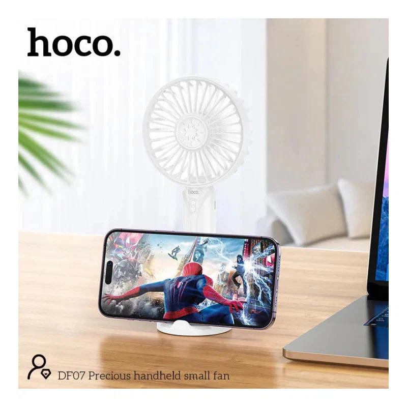 HOCO DF07 Mini Handheld Fan 1200 mAh Battery with Phone Holder - (Any Color) - Image 5