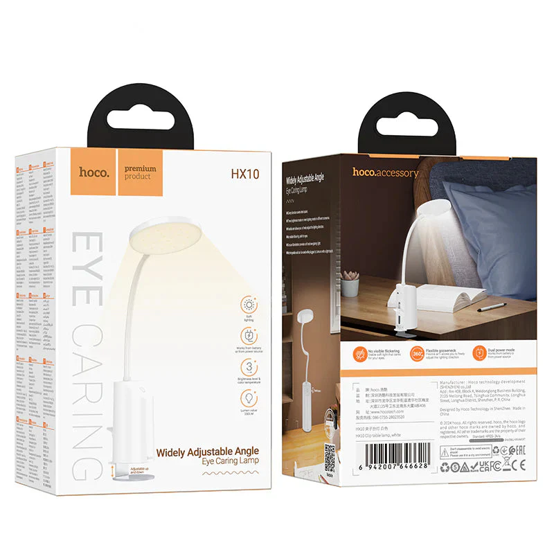 Hoco HX10 Clamp Desk Lamp Adjustable Brightness Light - Image 5