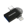 Porodo 3-in-1 OTG Adapter - Black