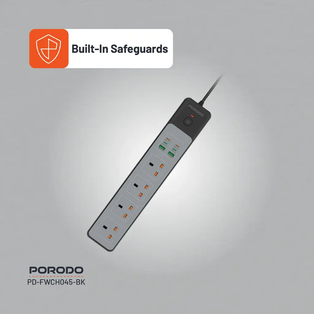 Porodo 4AC 65W 3000W Power Strip - Image 2