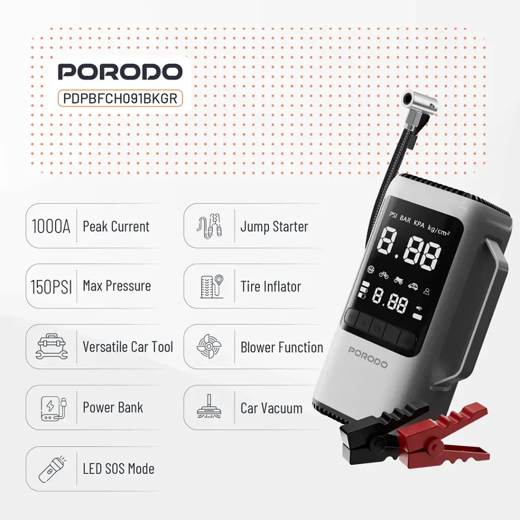 Porodo 6-in-1 Multi Function Power Tool - Black Gray - Image 9