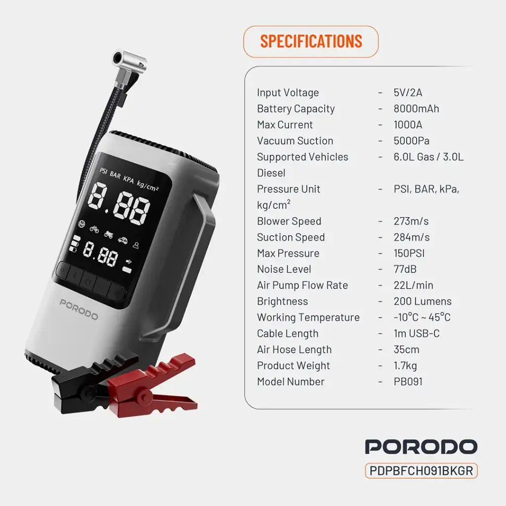 Porodo 6-in-1 Multi Function Power Tool - Black Gray - Image 10