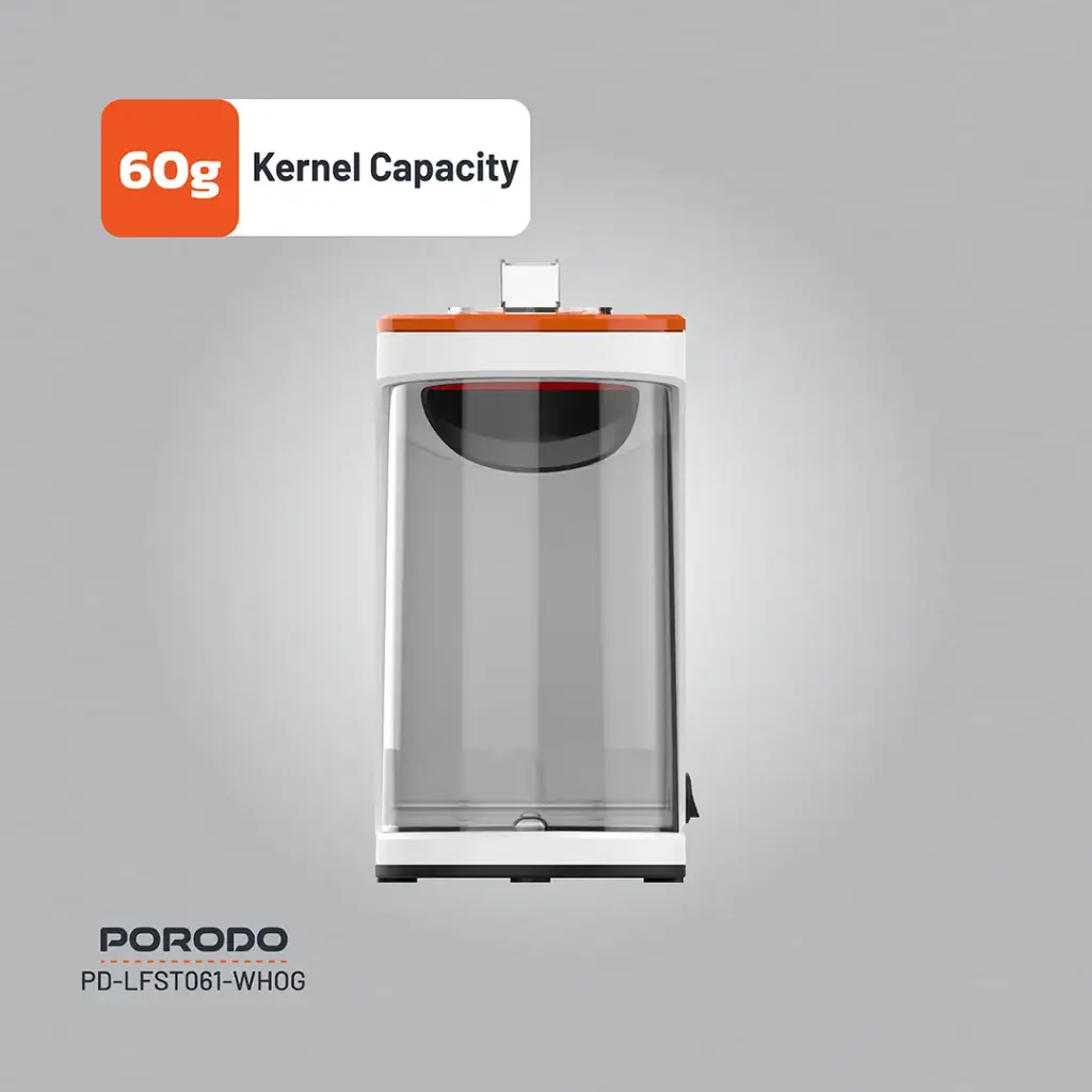 Porodo Lifestyle Air-Popped Popcorn Maker - White/Orange - Image 9