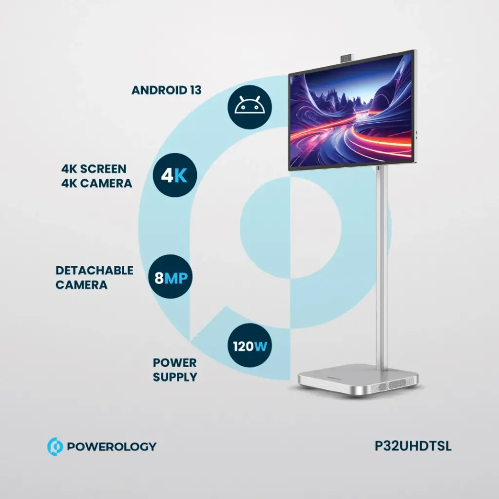 Powerology Android 32” UHD 60Hz Tablet with Stand - Image 6