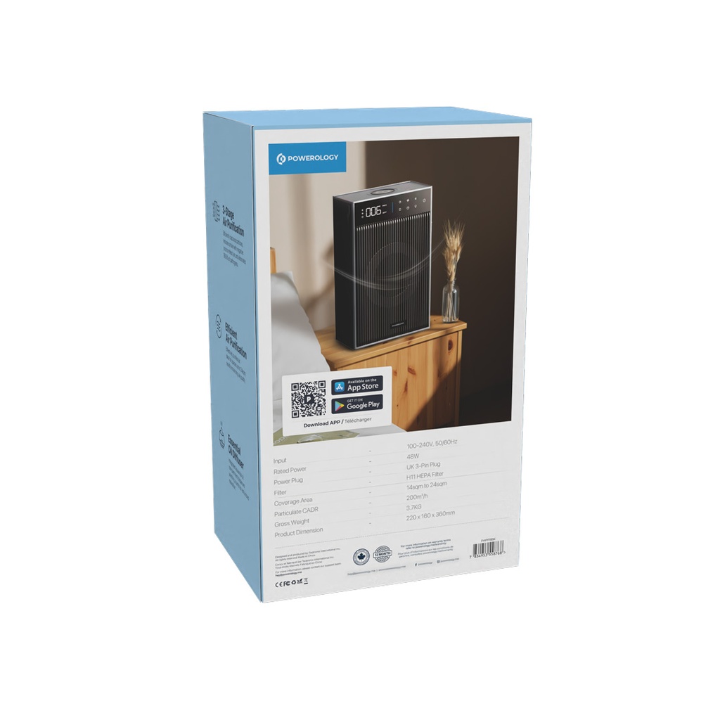 Powerology Smart Air Purifier - Black - Image 6
