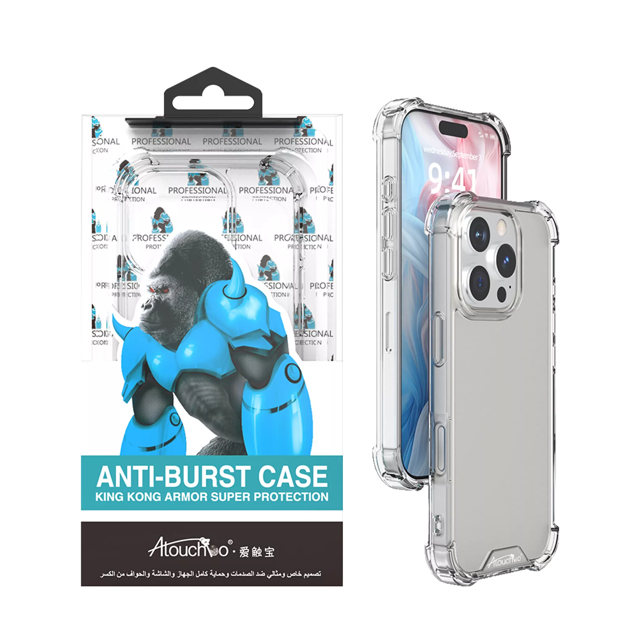 King Kong Anti Burst for iPhone 16 Pro - Clear - Image 4
