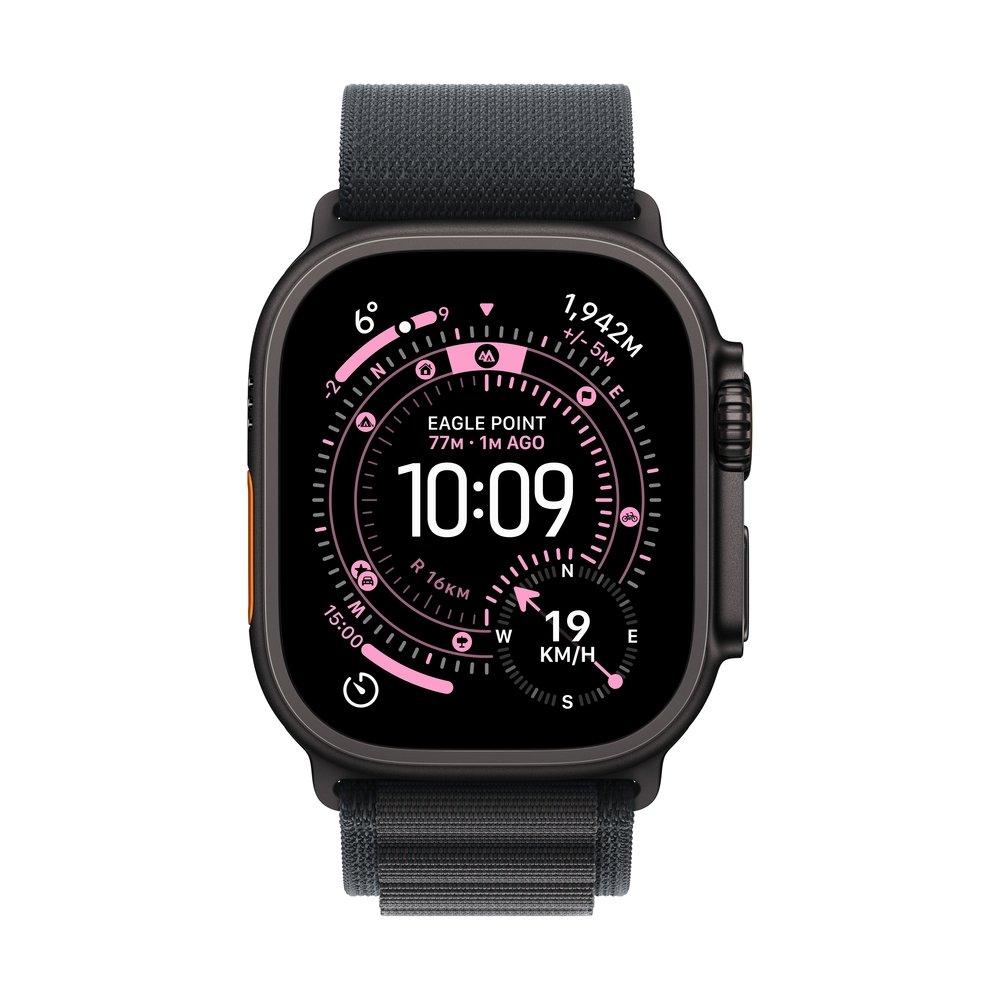 Apple Watch Ultra 3 GPS + Cellular 49mm Black Titanium Case with Black Alpine Loop - Small