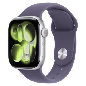 Apple Watch Series 11 GPS + Cellular 42mm Silver Aluminium Case with Purple Fog Sport Band