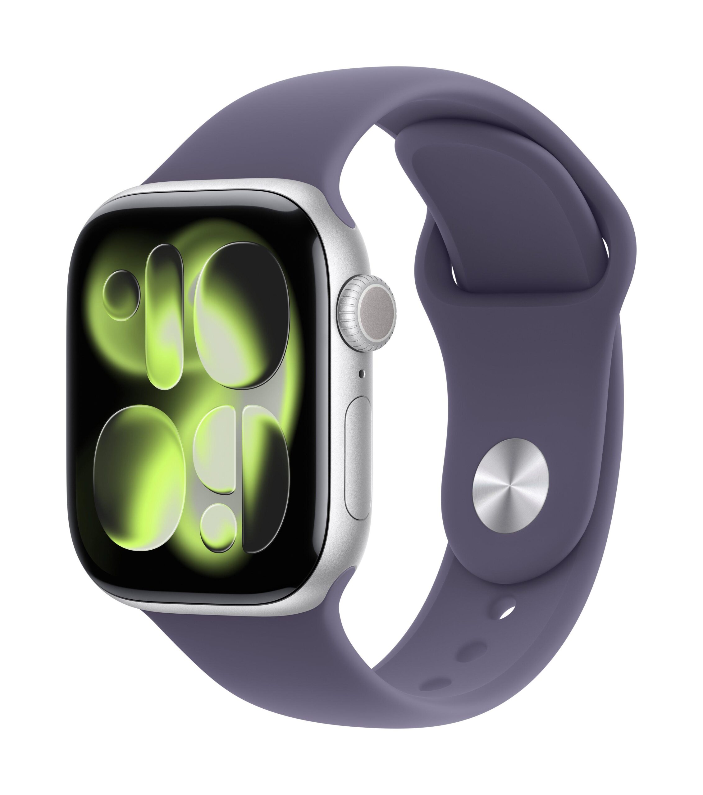 Apple Watch Series 11 GPS + Cellular 42mm Silver Aluminium Case with Purple Fog Sport Band