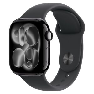 Apple Watch Series 11 GPS + Cellular 46mm Jet Black Aluminium Case with Black Sport Band