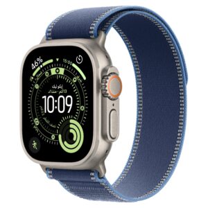 Apple Watch Ultra 3 GPS + Cellular 49mm Natural Titanium Case with Blue/Bright Blue Trail Loop - S/M