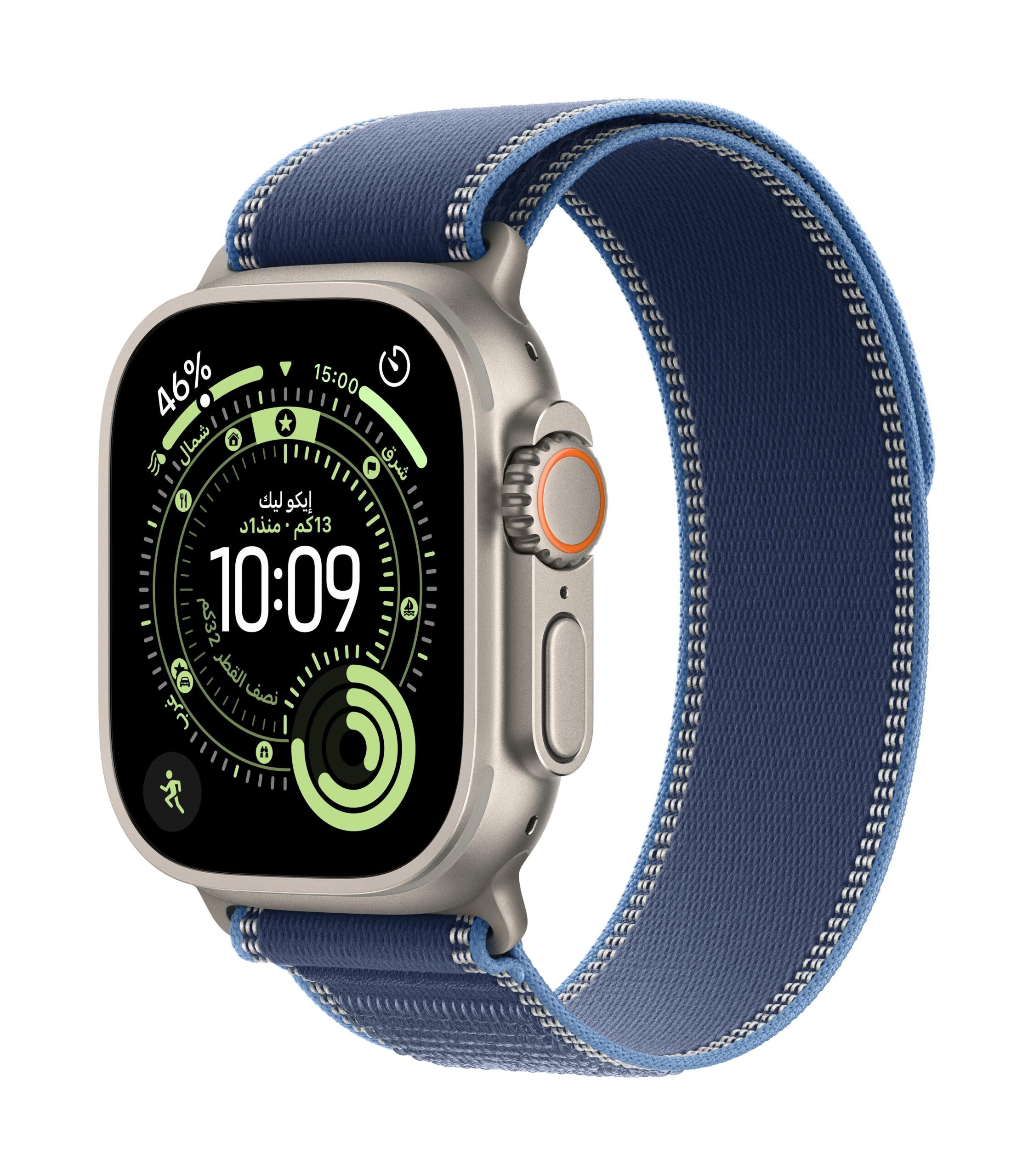 Apple Watch Ultra 3 GPS + Cellular 49mm Natural Titanium Case with Blue/Bright Blue Trail Loop - S/M