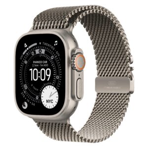 Apple Watch Ultra 3 GPS + Cellular 49mm Natural Titanium Case with Natural Titanium Milanese Loop - Small