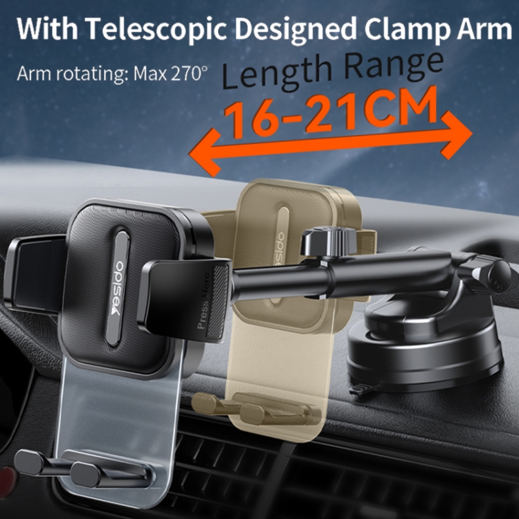 Yesido C261 Suction Cup Type Telescopic Car Phone Holder - Image 2