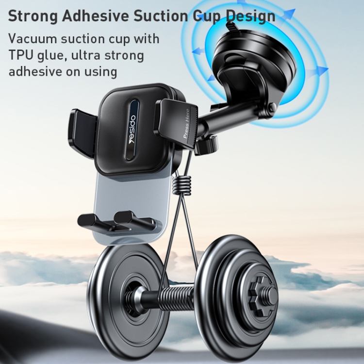 Yesido C261 Suction Cup Type Telescopic Car Phone Holder - Image 3