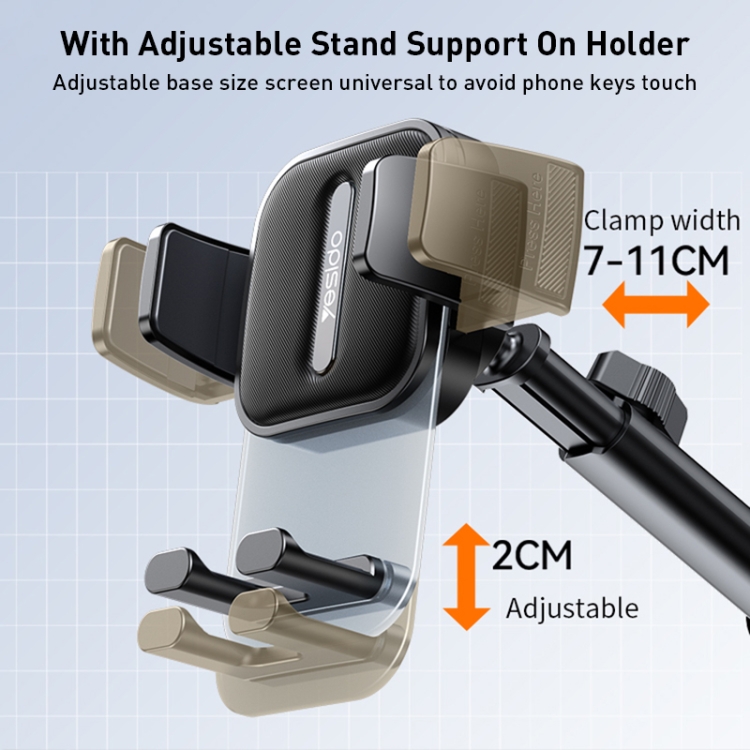 Yesido C261 Suction Cup Type Telescopic Car Phone Holder - Image 5