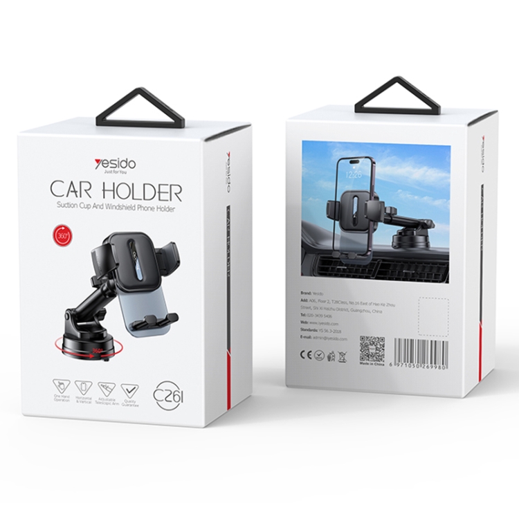 Yesido C261 Suction Cup Type Telescopic Car Phone Holder - Image 6