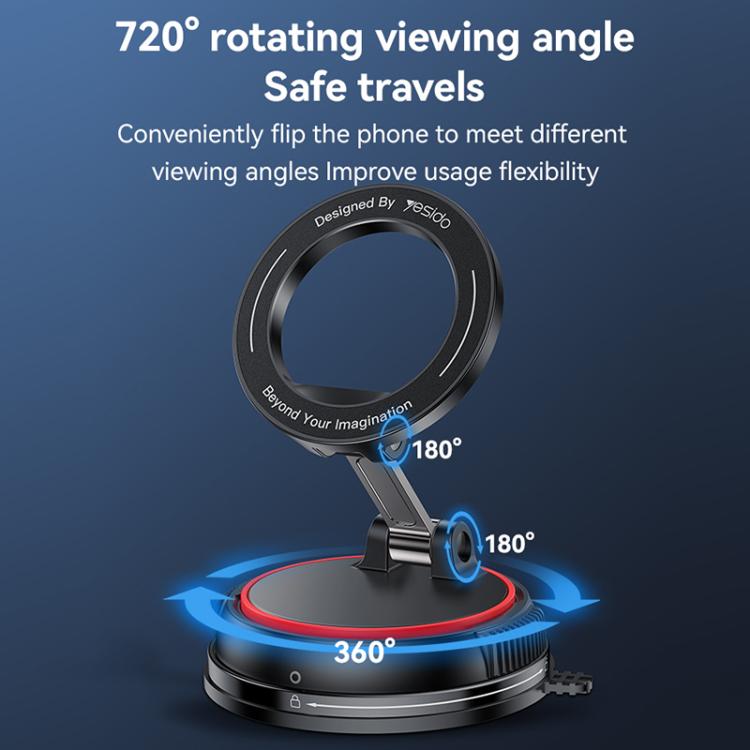 YESIDO MAGNETIC CAR PHONE HOLDER WITH SUCTION MOUNT (C219) - Image 6