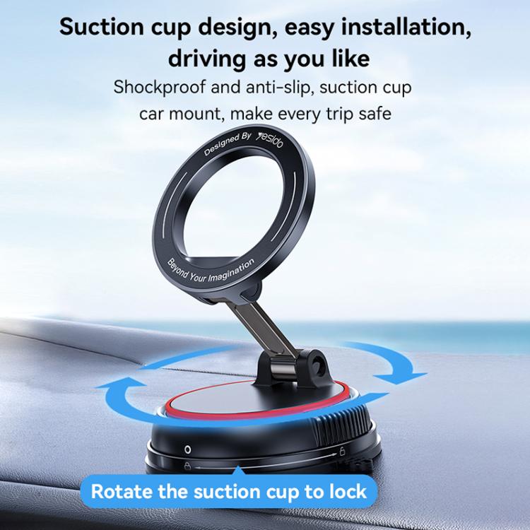 YESIDO MAGNETIC CAR PHONE HOLDER WITH SUCTION MOUNT (C219) - Image 8